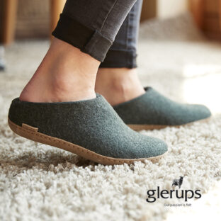 glerups  SLIP-ON WITH LEATHER SOLE グレーラップ スリップ・オン フォレスト レザーソール Leaather スリッポン ウール レザー