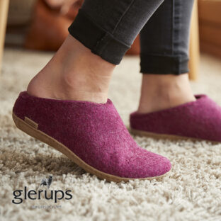 glerups  SLIP-ON WITH LEATHER SOLE グレーラップ スリップ・オン クランベリー レザーソール Leaather スリッポン ウール レザー