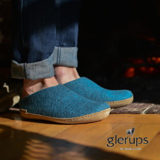 glerups  SLIP-ON WITH LEATHER SOLE グレーラップ スリップ・オン ペトロール フォレスト レザーソール Leaather スリッポン ウール レザー