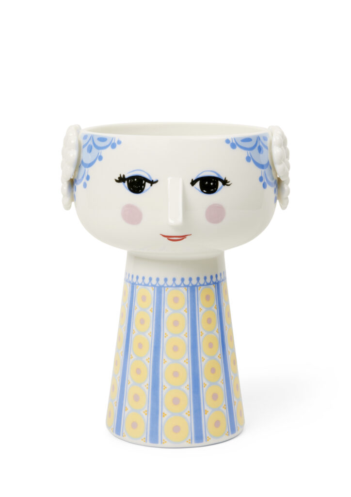 BJORN WIINBLAD ビヨンヴィンブラッド EVA エヴァ フラワーベース H18.5cm ライトブルー 北欧 デンマーク 花器 花瓶 磁器 インテリア