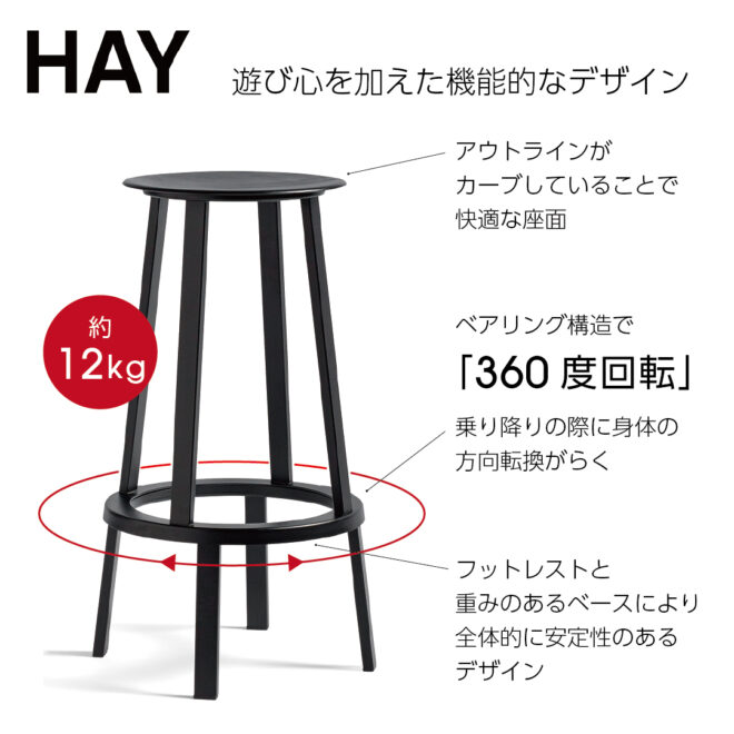HAY REVOLVER BAR STOOL HIGH ヘイ リボルバー バー スツール H76cm