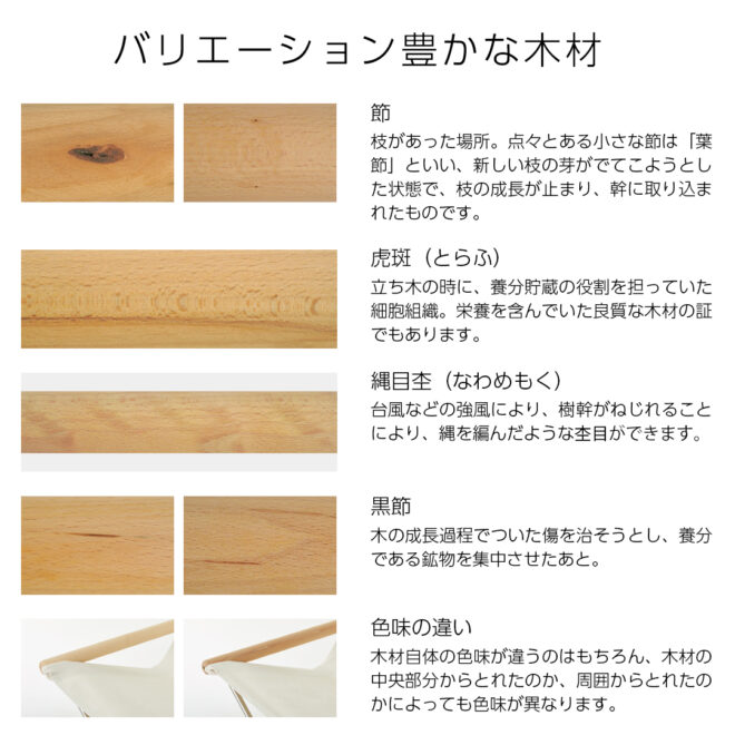 Nychair X Oil Finish 2025
バリエーション豊かな木材